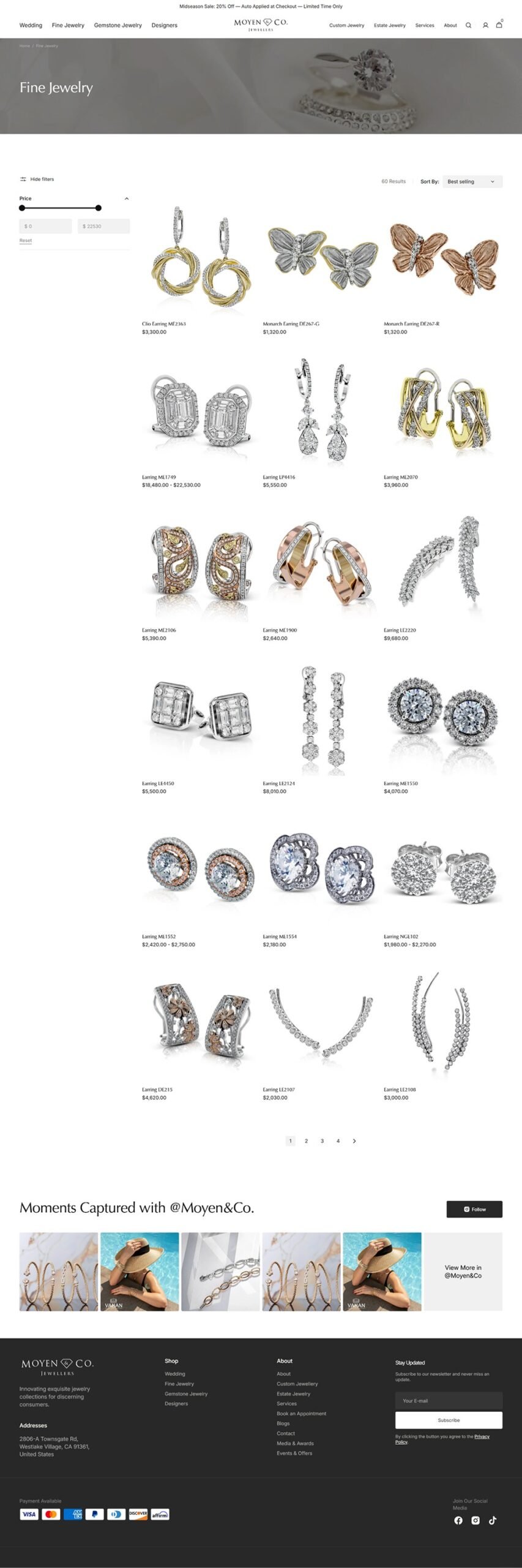 Moyen & Co Website Product List Page