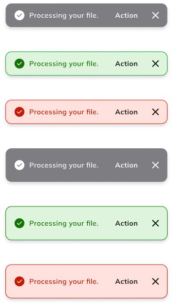 Famli Mobile App Snackbars